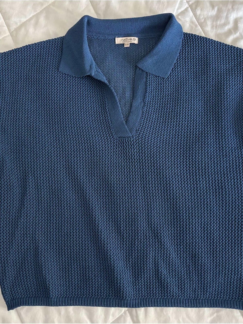 Women’s Blue Knit Polo
